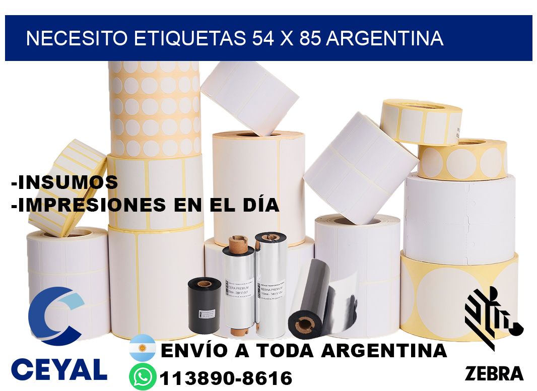 Necesito etiquetas 54 x 85 argentina