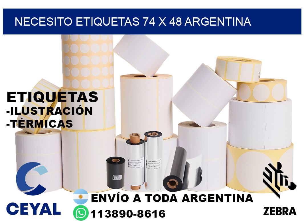 Necesito etiquetas 74 x 48 argentina