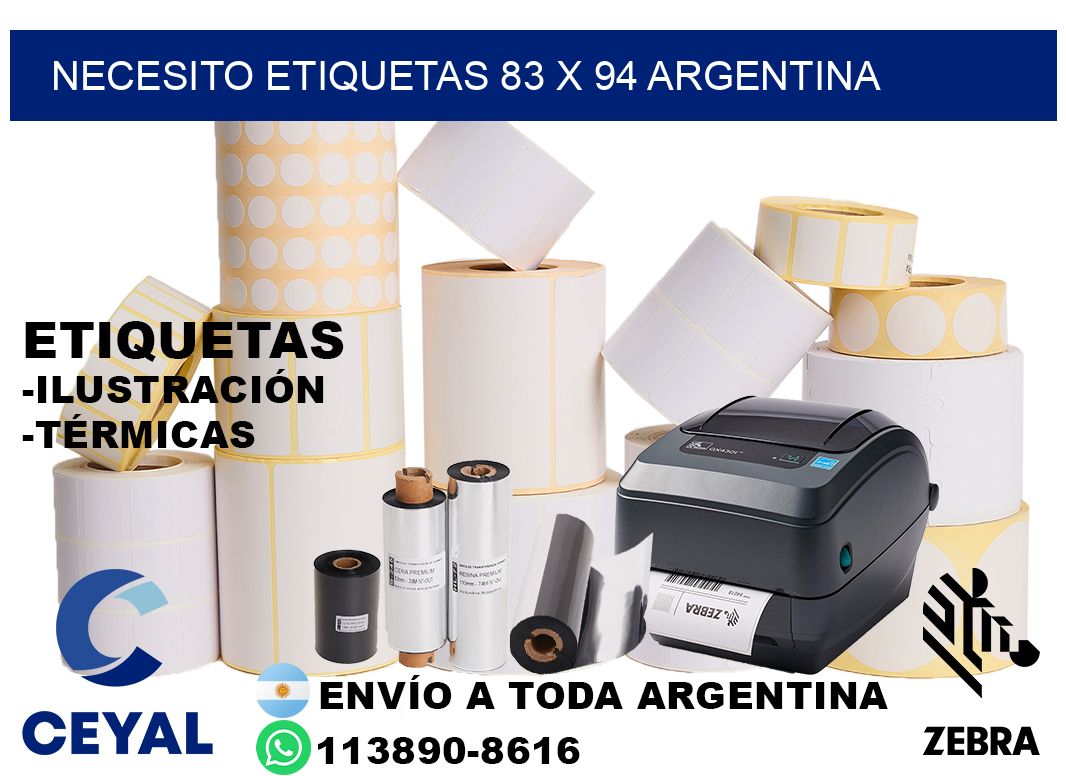 Necesito etiquetas 83 x 94 argentina
