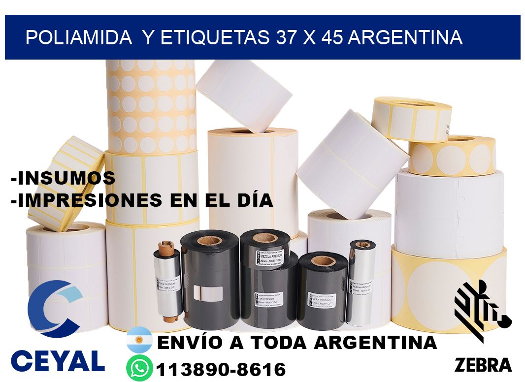 Poliamida y etiquetas 37 x 45 argentina