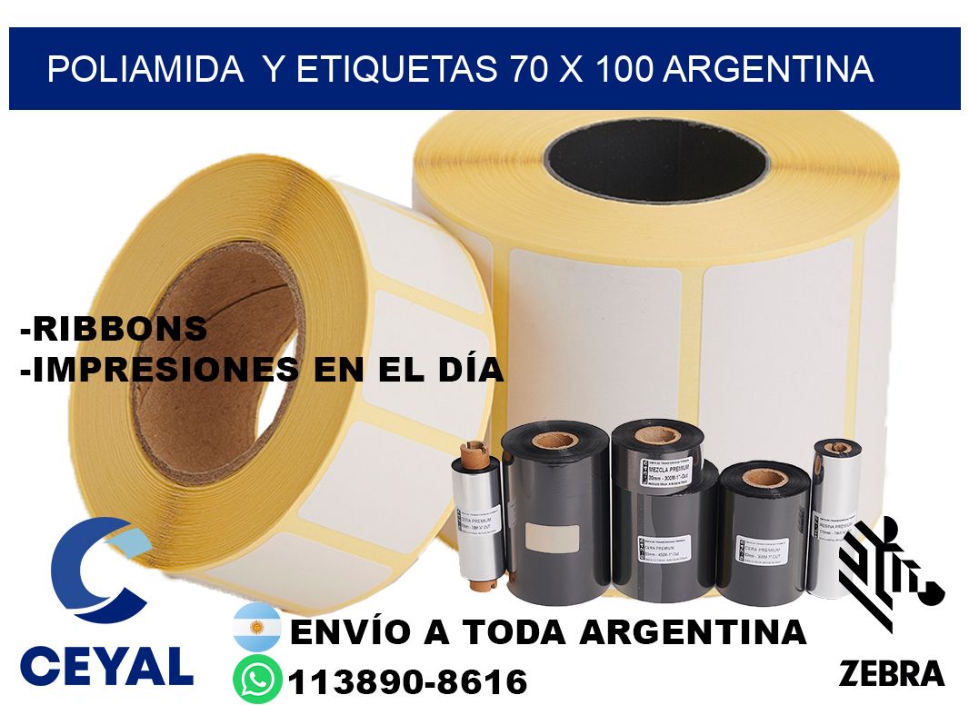 Poliamida y etiquetas 70 x 100 argentina