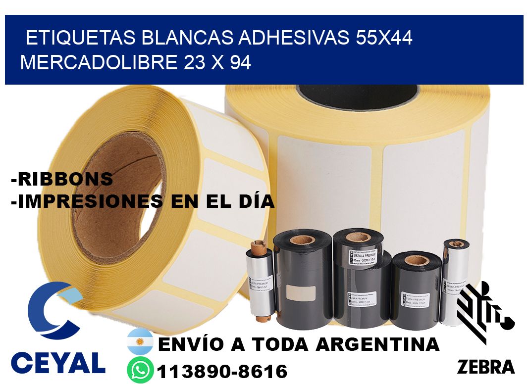 etiquetas blancas adhesivas 55x44 mercadolibre 23 x 94