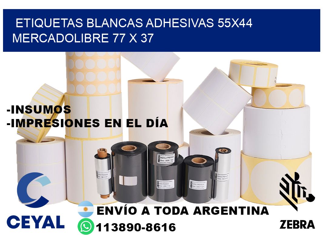 etiquetas blancas adhesivas 55x44 mercadolibre 77 x 37