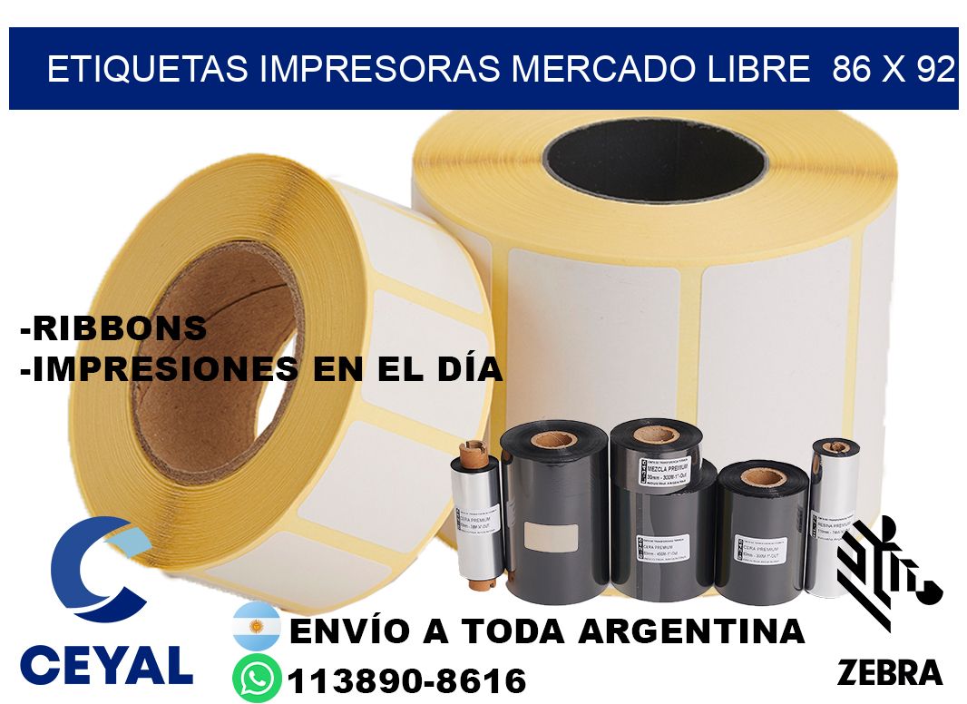 etiquetas impresoras mercado libre  86 x 92