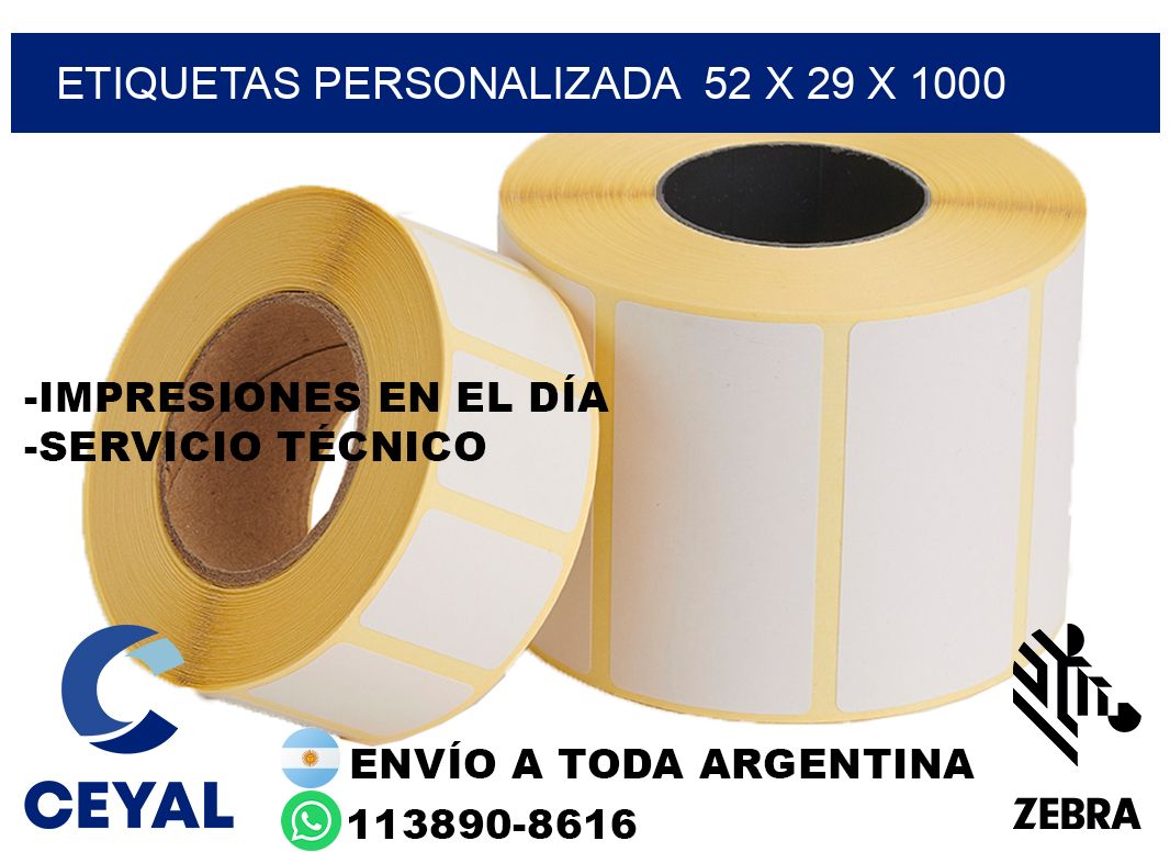 etiquetas personalizada  52 x 29 x 1000