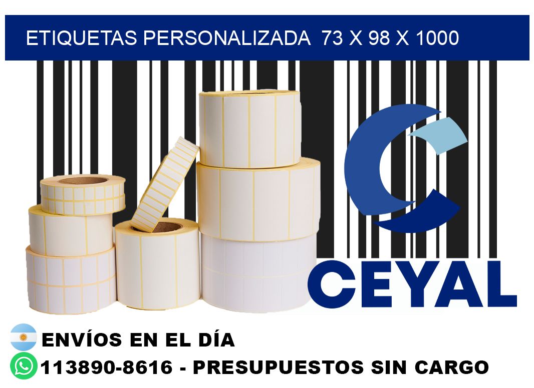 etiquetas personalizada  73 x 98 x 1000