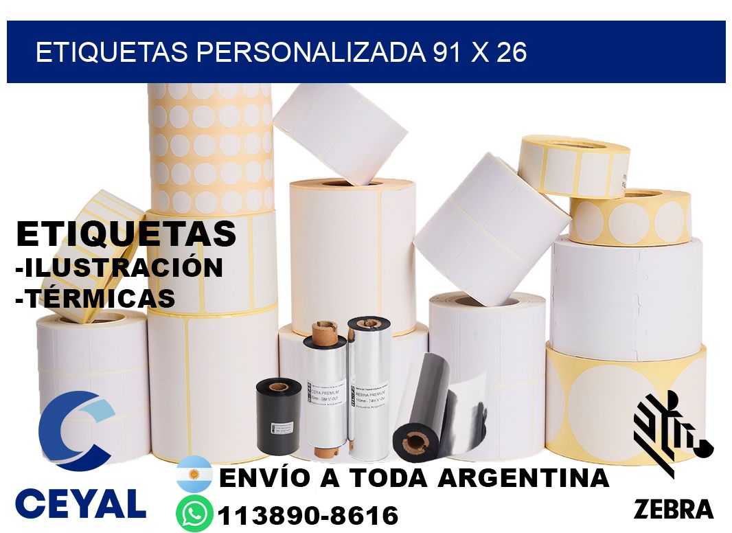 etiquetas personalizada 91 x 26