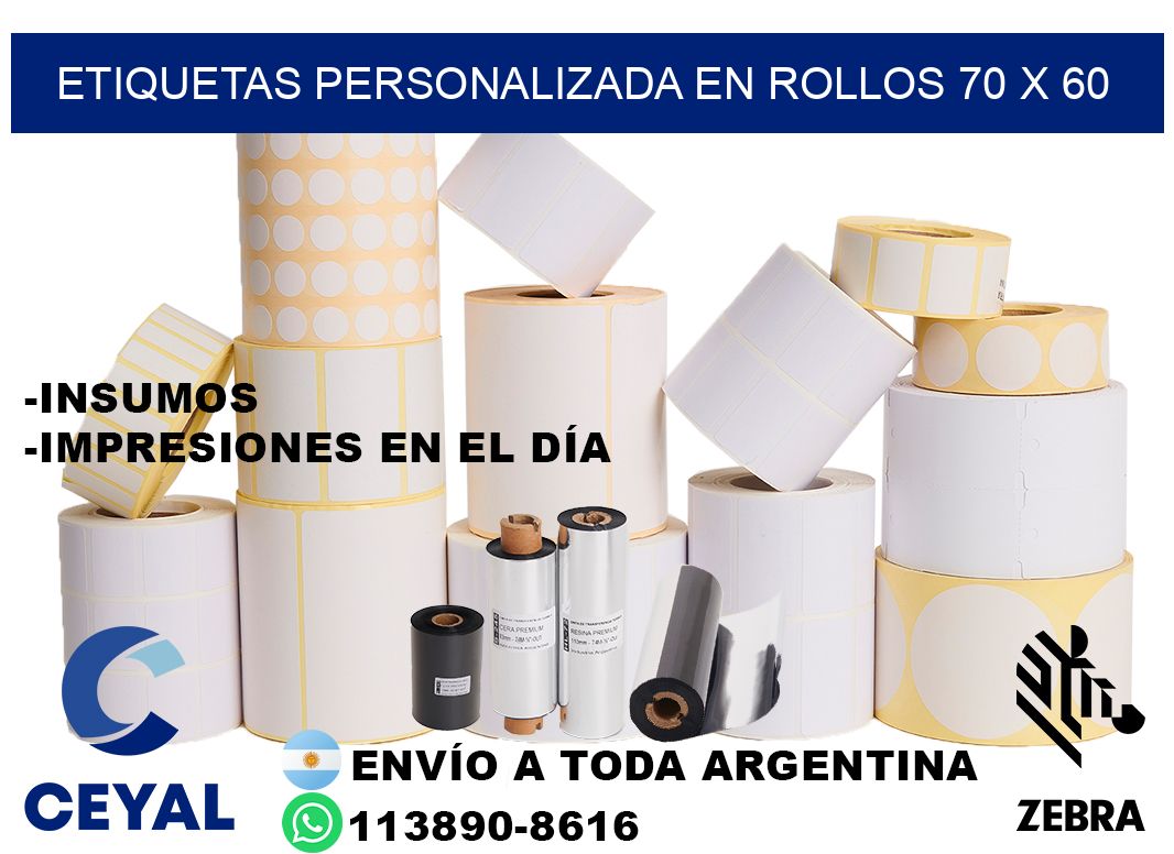 etiquetas personalizada en rollos 70 x 60