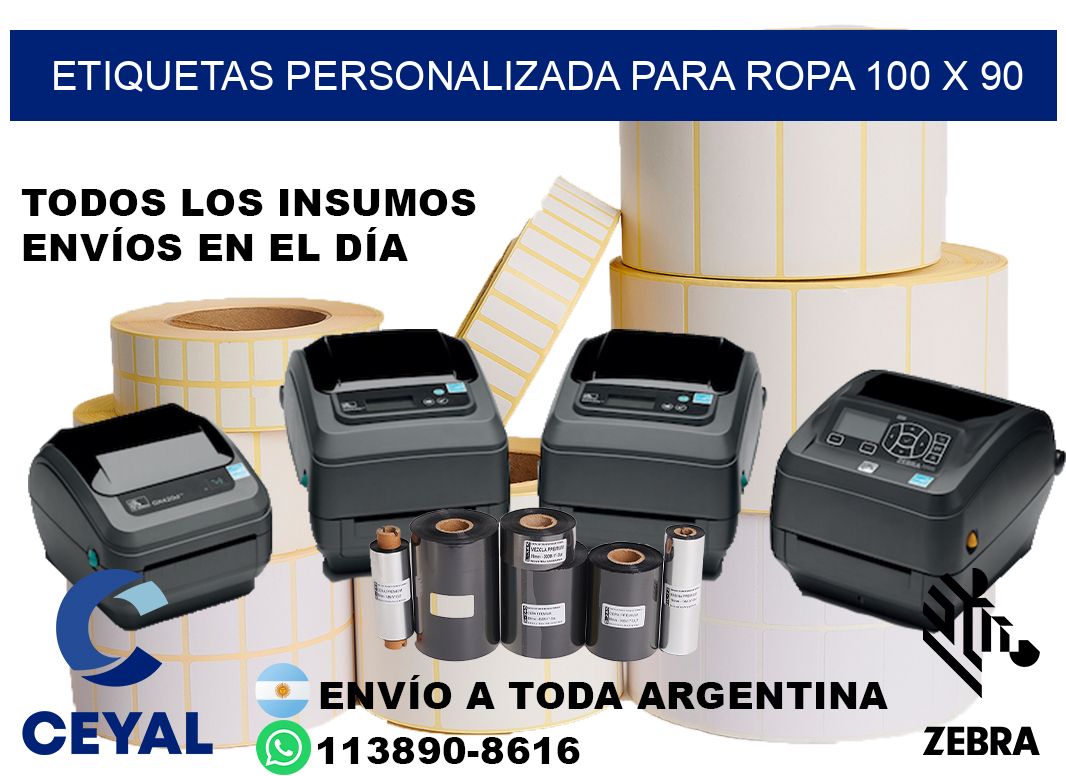 etiquetas personalizada para ropa 100 x 90