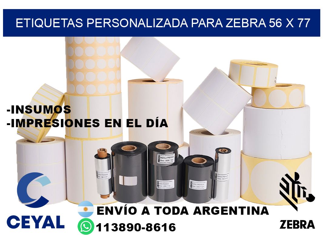 etiquetas personalizada para zebra 56 x 77