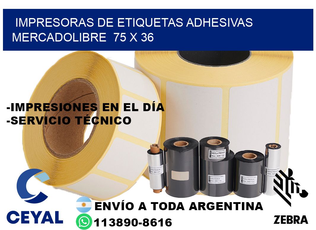 impresoras de etiquetas adhesivas mercadolibre  75 x 36