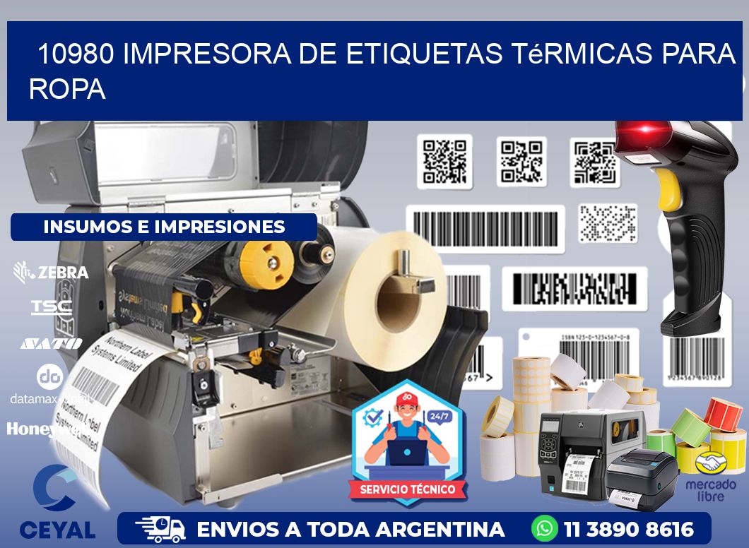 10980 impresora de etiquetas térmicas para ropa