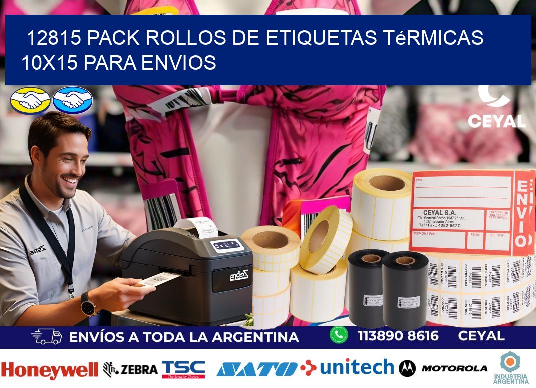 12815 pack rollos de etiquetas térmicas 10x15 para Envios