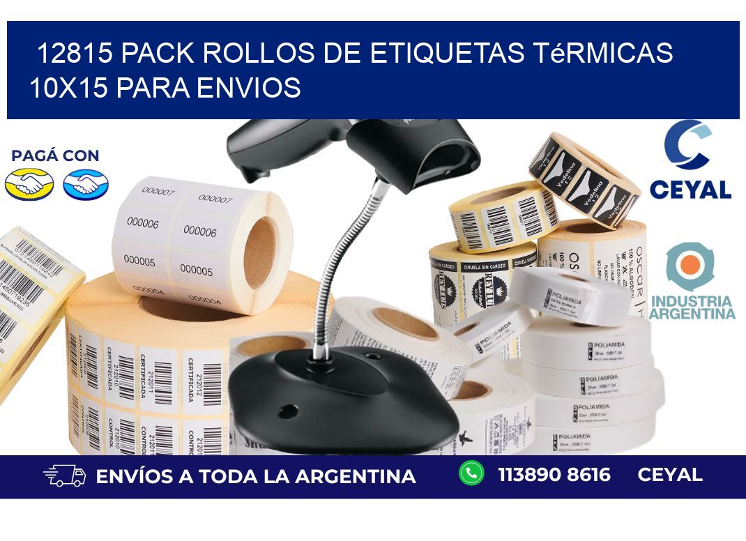 12815 pack rollos de etiquetas térmicas 10x15 para Envios