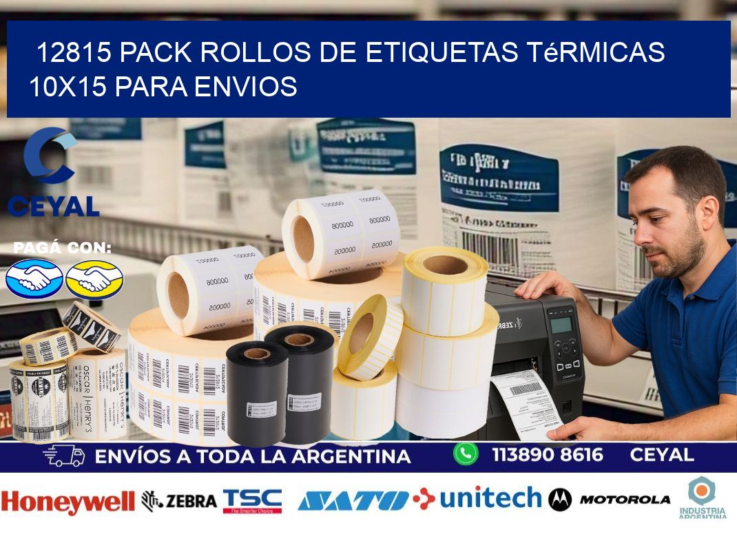 12815 pack rollos de etiquetas térmicas 10×15 para Envios