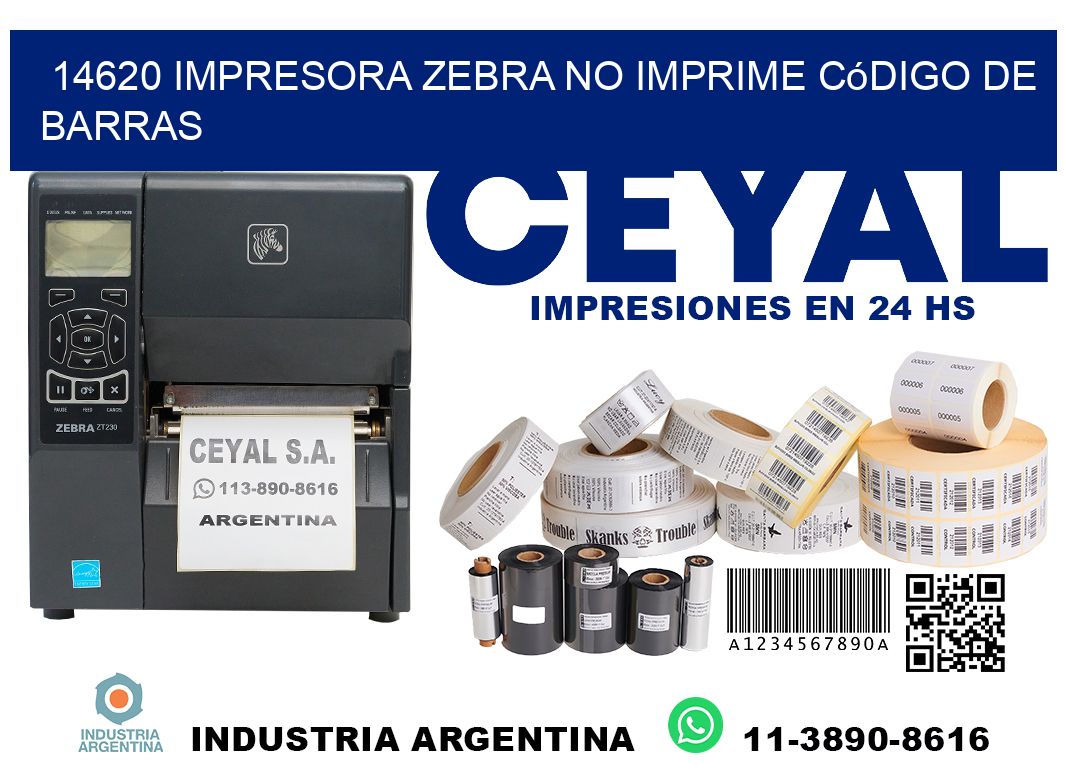 14620 impresora Zebra no imprime código de barras