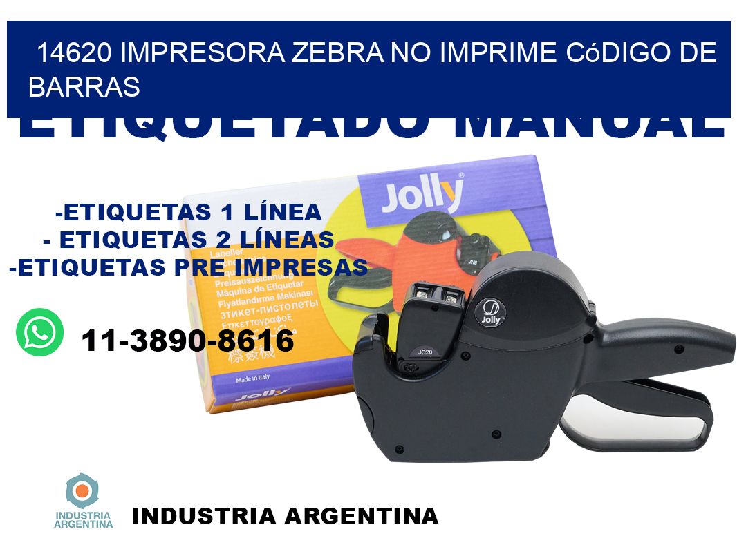 14620 impresora Zebra no imprime código de barras