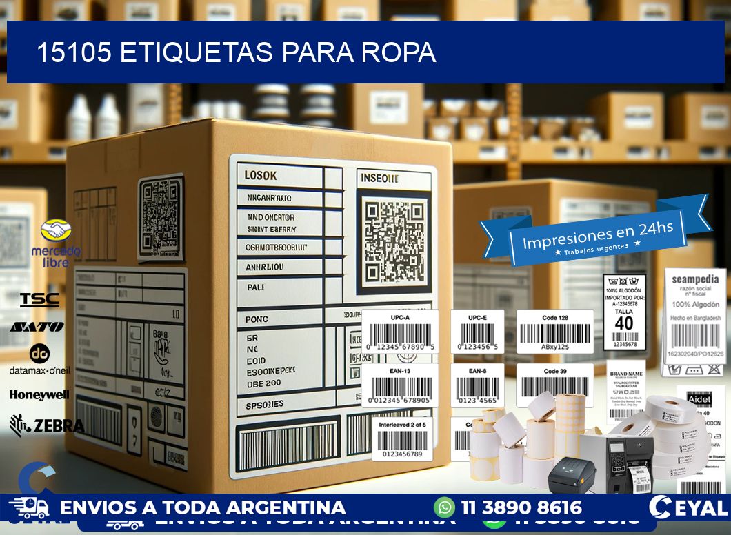 15105 etiquetas para ropa