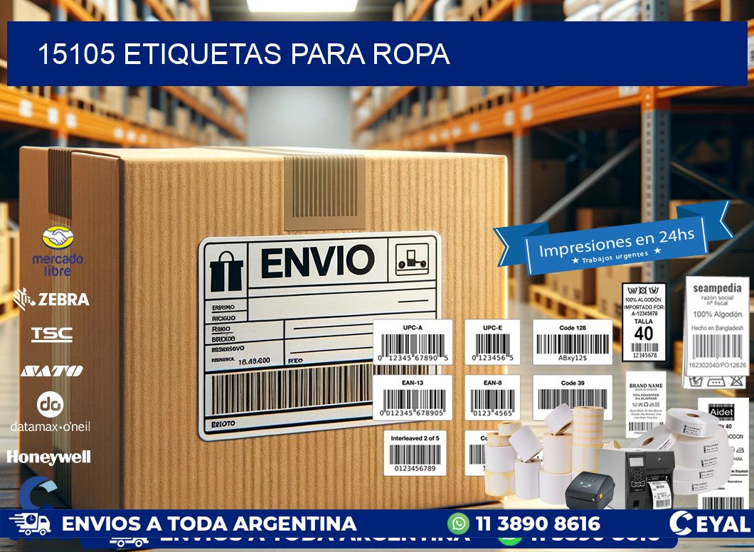 15105 etiquetas para ropa