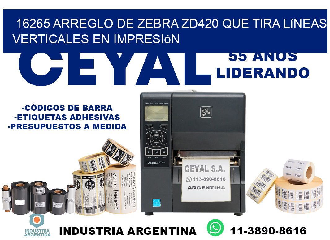 16265 arreglo de zebra zd420 que tira líneas verticales en impresión