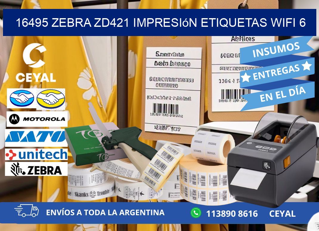 16495 Zebra ZD421 impresión etiquetas WiFi 6