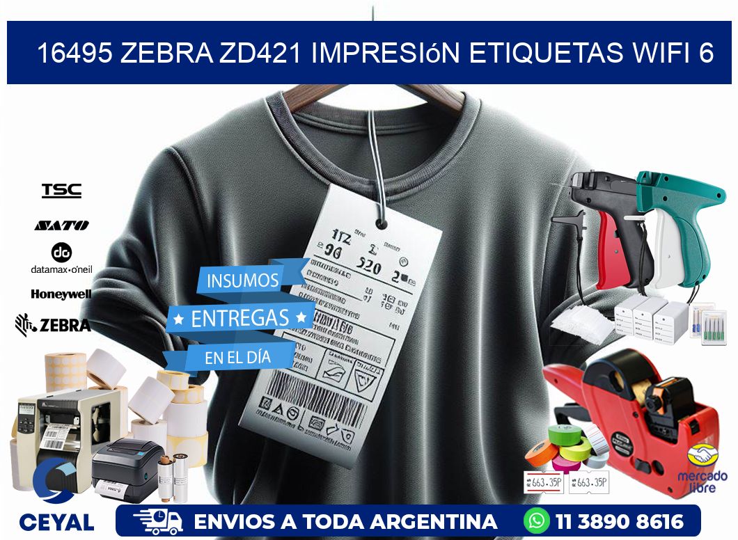 16495 Zebra ZD421 impresión etiquetas WiFi 6