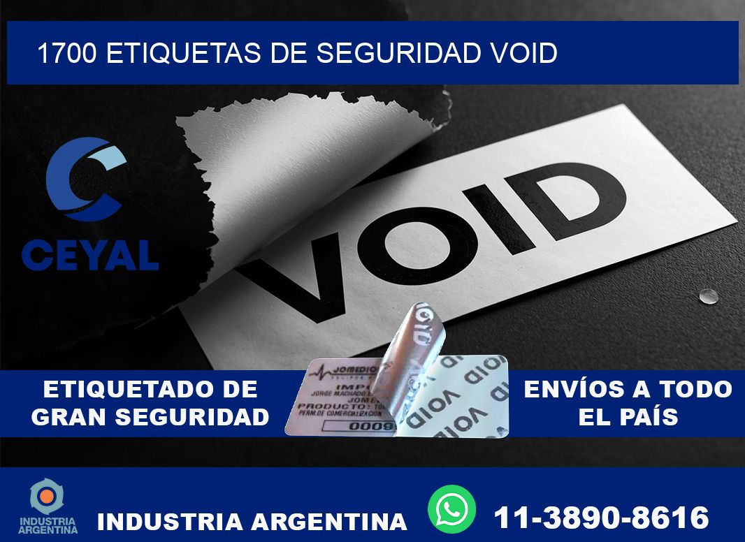1700 etiquetas de seguridad void