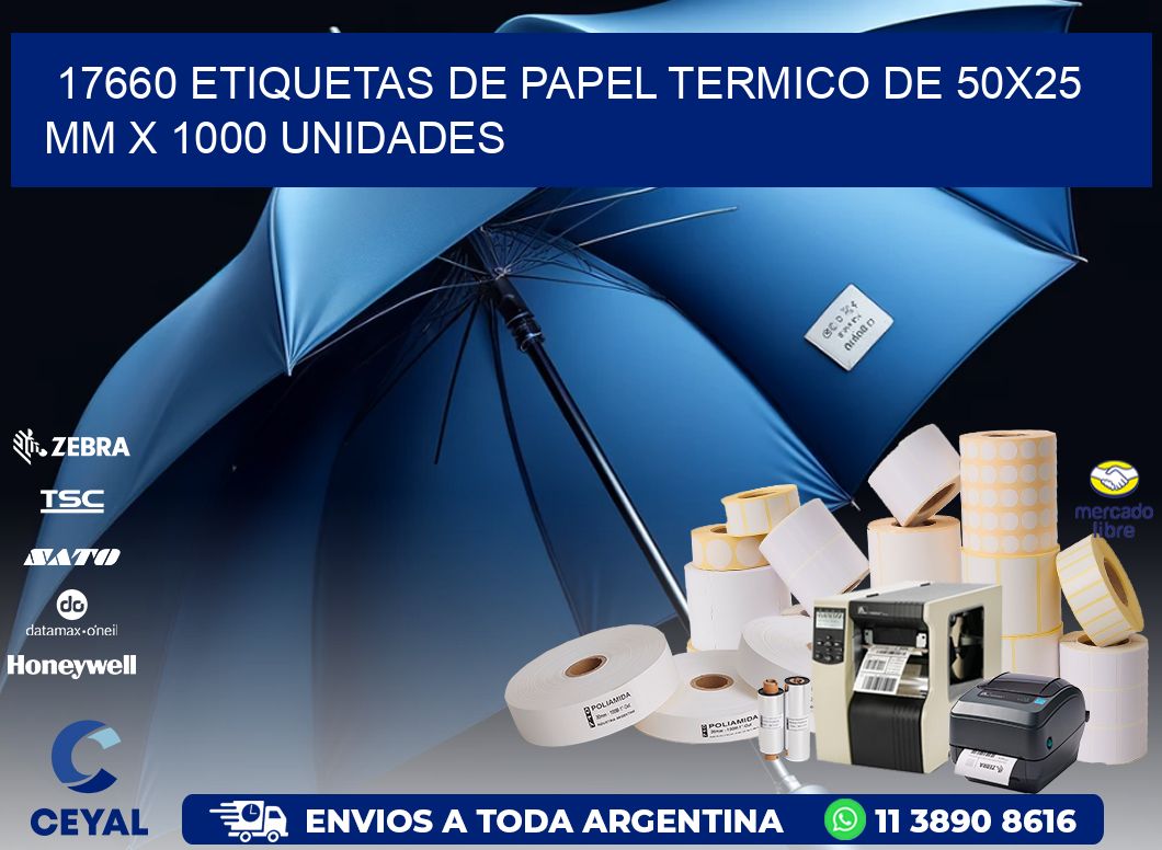 17660 Etiquetas De Papel Termico De 50x25 Mm X 1000 Unidades