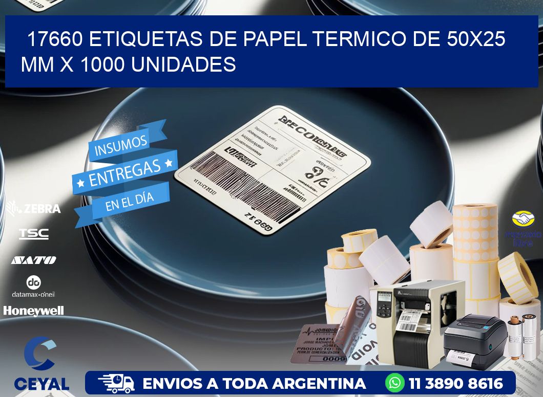 17660 Etiquetas De Papel Termico De 50x25 Mm X 1000 Unidades