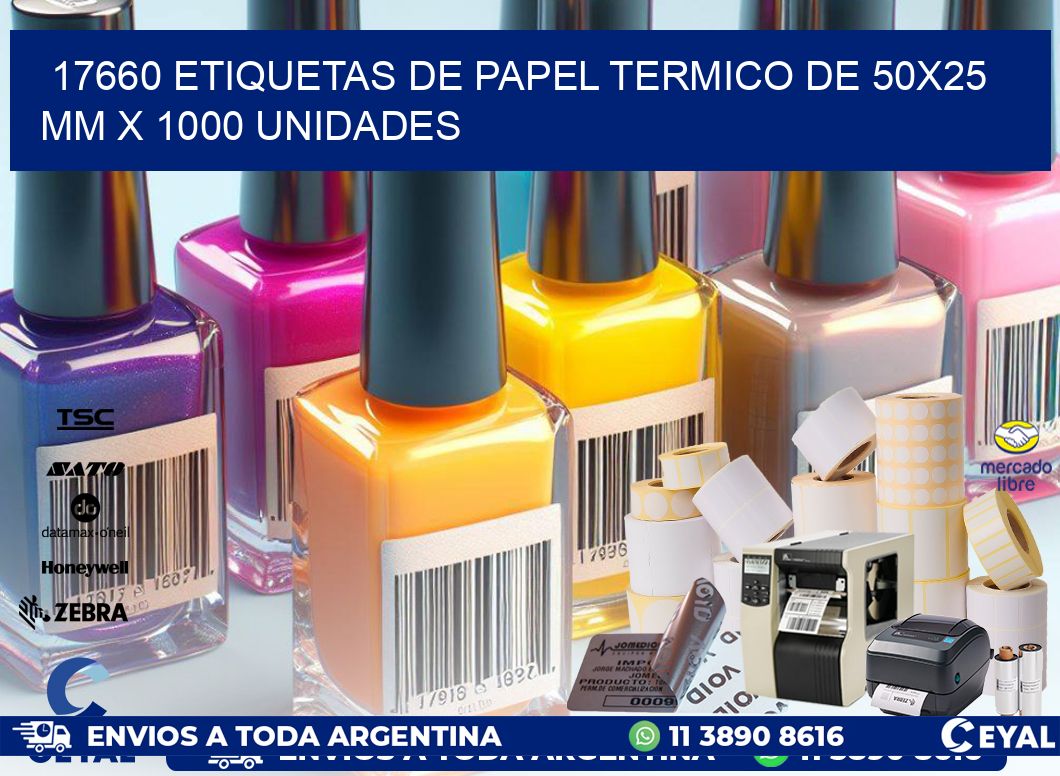 17660 Etiquetas De Papel Termico De 50×25 Mm X 1000 Unidades