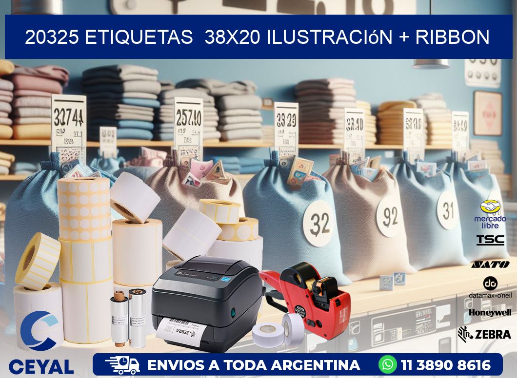 20325 etiquetas  38x20 ilustración + ribbon
