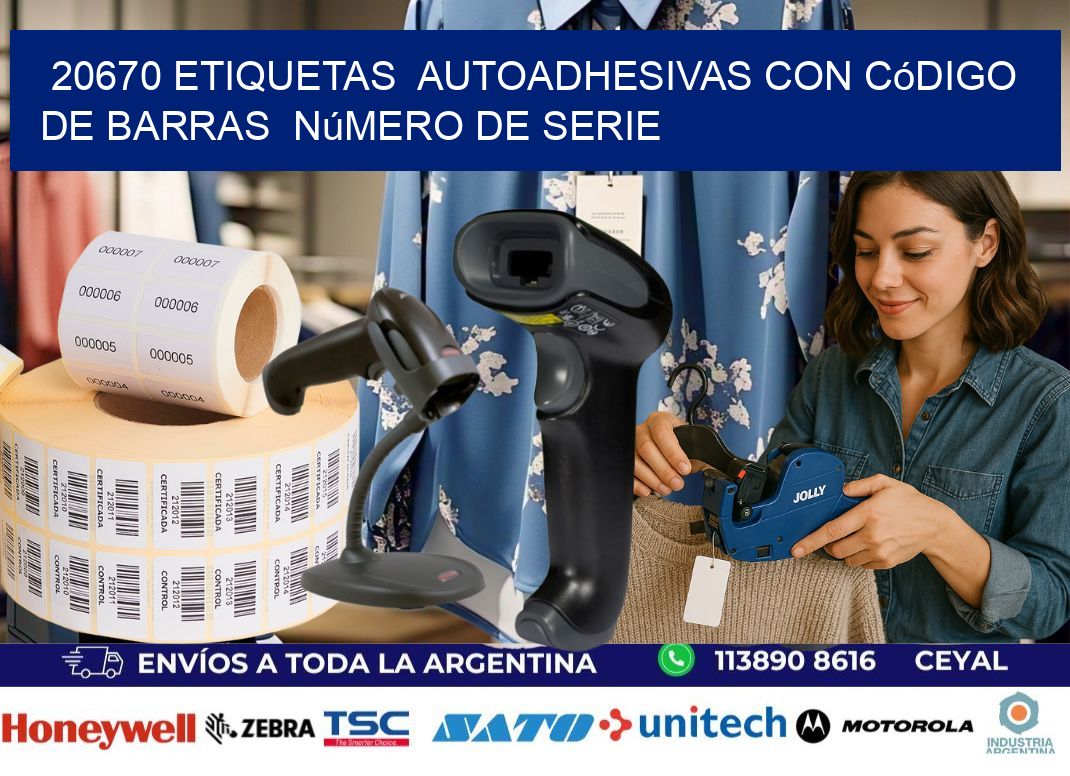20670 etiquetas  autoadhesivas con código de barras  número de serie
