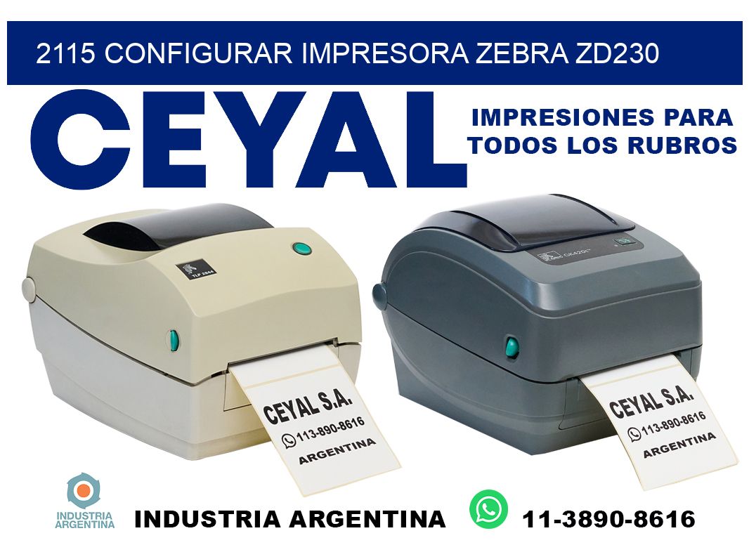 2115 configurar impresora zebra zd230