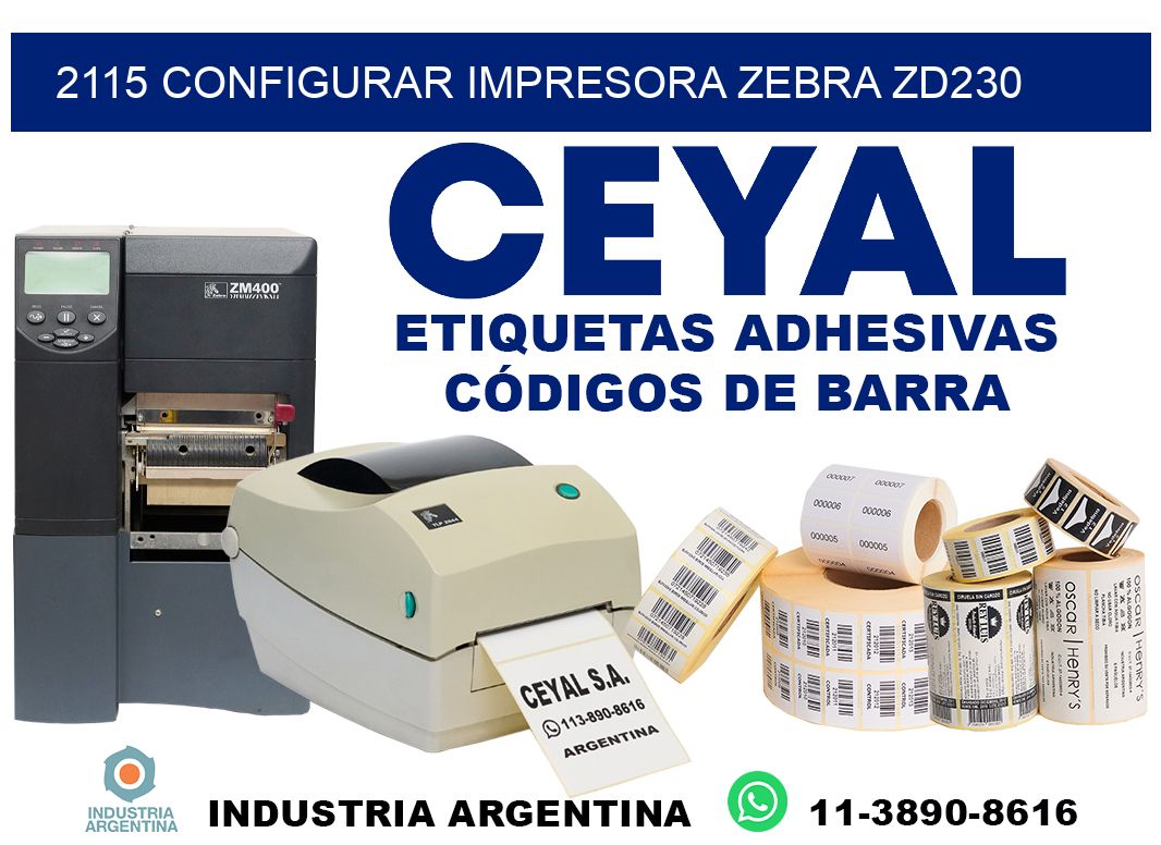 2115 configurar impresora zebra zd230
