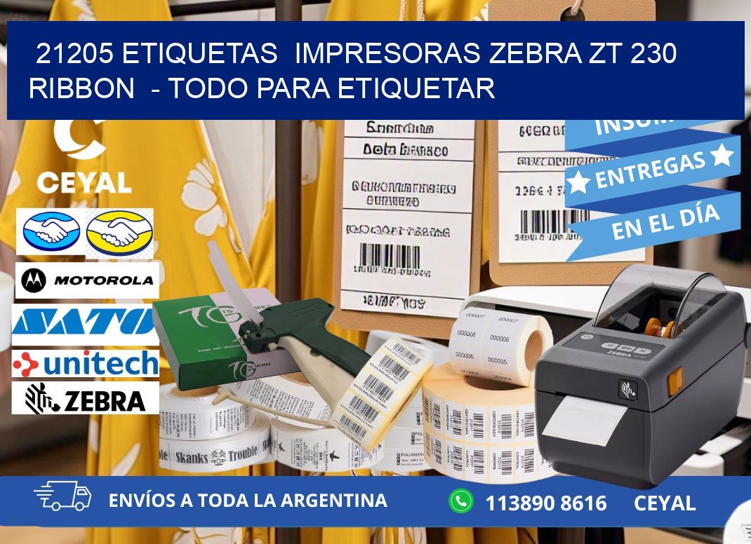21205 etiquetas  impresoras zebra zt 230 ribbon  - Todo para Etiquetar