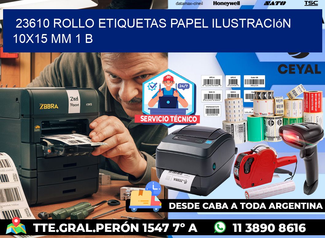 23610 Rollo Etiquetas Papel Ilustración 10x15 Mm 1 B