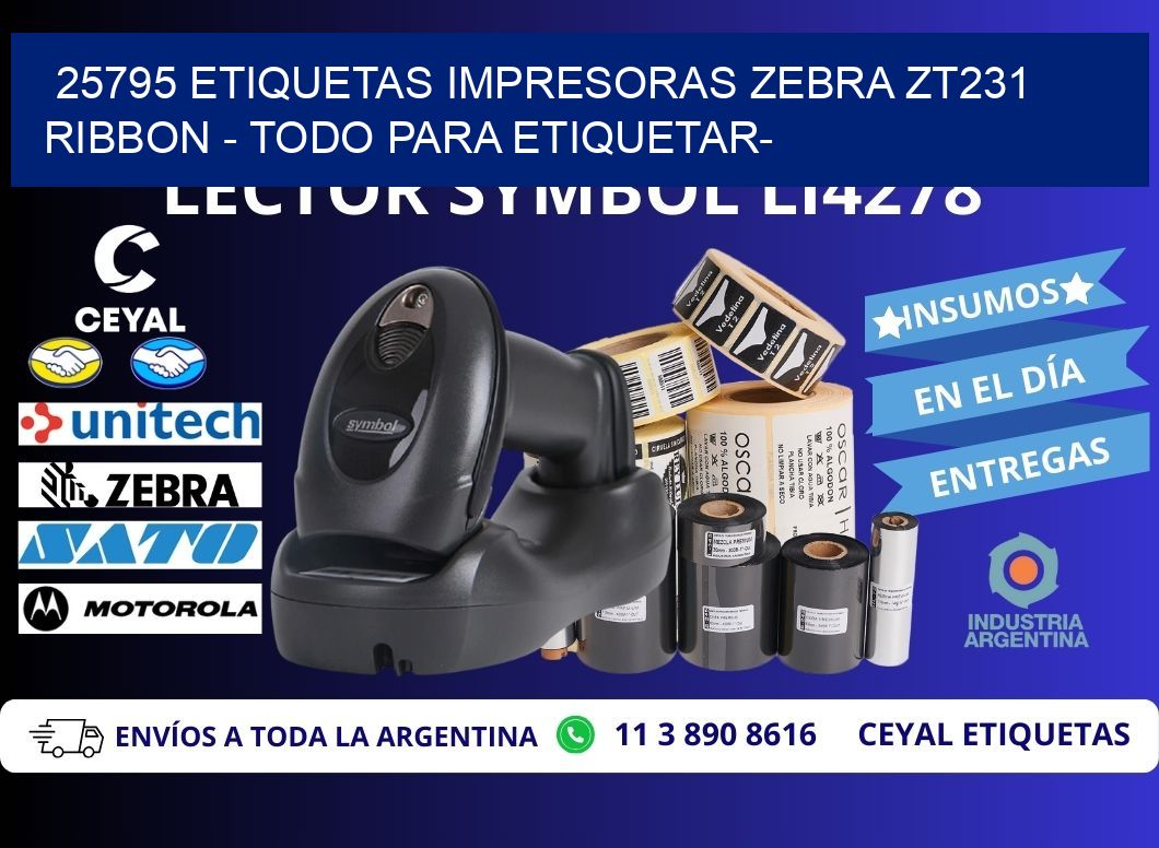 25795 etiquetas impresoras zebra zt231 ribbon - Todo para Etiquetar-