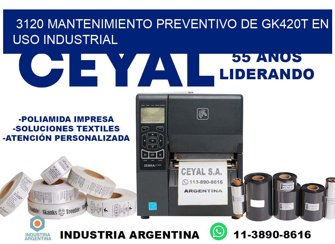 3120 mantenimiento preventivo de gk420t en uso industrial