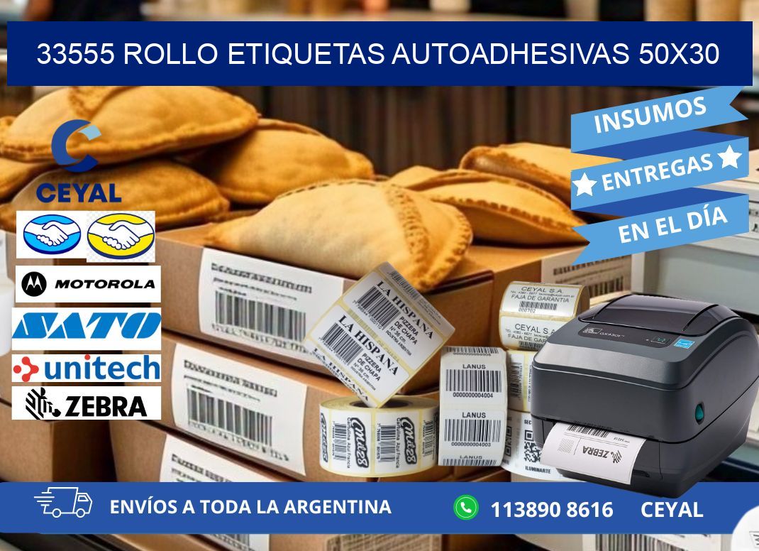 33555 Rollo Etiquetas autoadhesivas 50x30