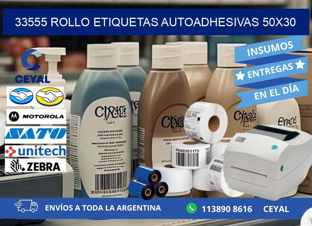 33555 Rollo Etiquetas autoadhesivas 50x30