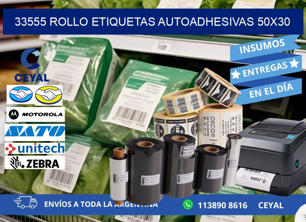 33555 Rollo Etiquetas autoadhesivas 50x30