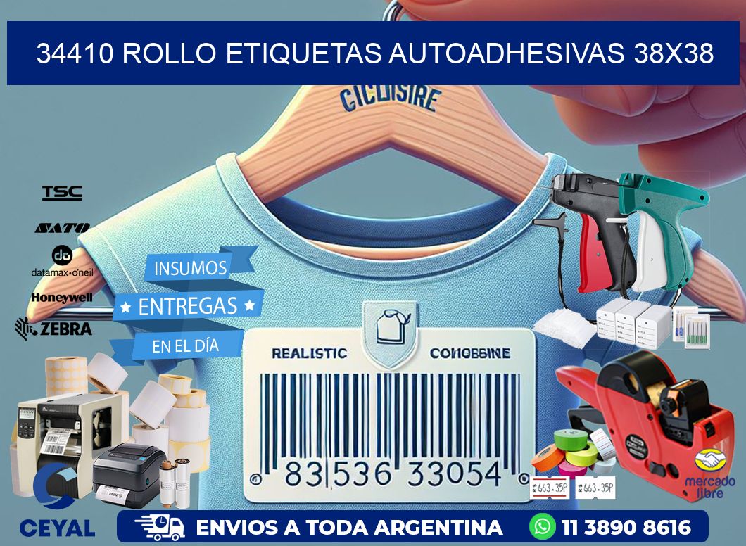34410 Rollo Etiquetas autoadhesivas 38×38