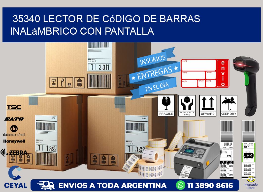 35340 Lector de código de barras inalámbrico con Pantalla