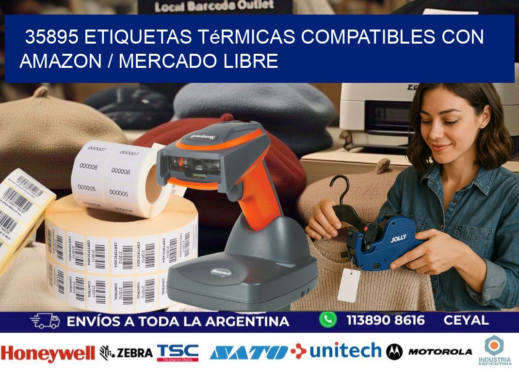 35895 etiquetas térmicas compatibles con Amazon / Mercado Libre