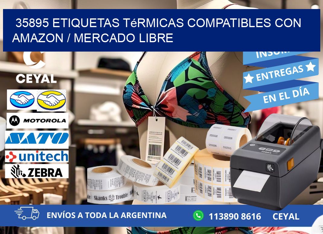 35895 etiquetas térmicas compatibles con Amazon / Mercado Libre