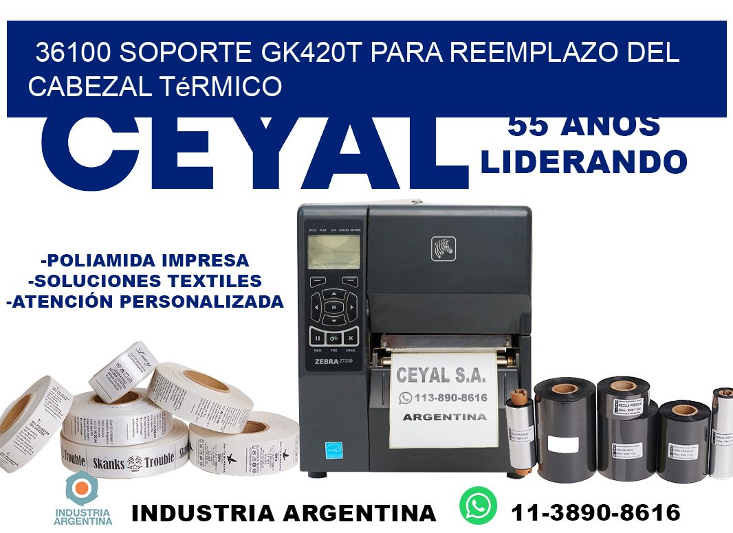 36100 soporte gk420t para reemplazo del cabezal térmico