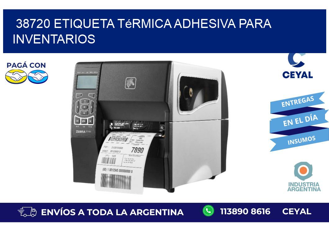 38720 Etiqueta térmica adhesiva para Inventarios