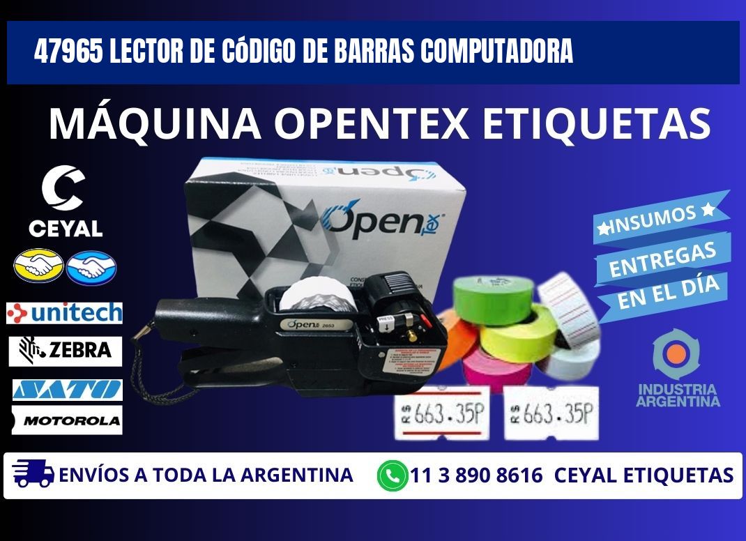 47965 Lector de código de barras computadora