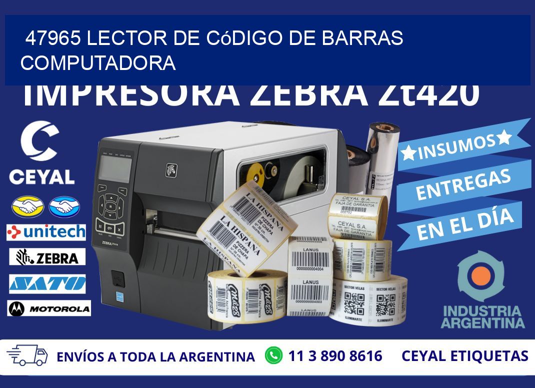 47965 Lector de código de barras computadora