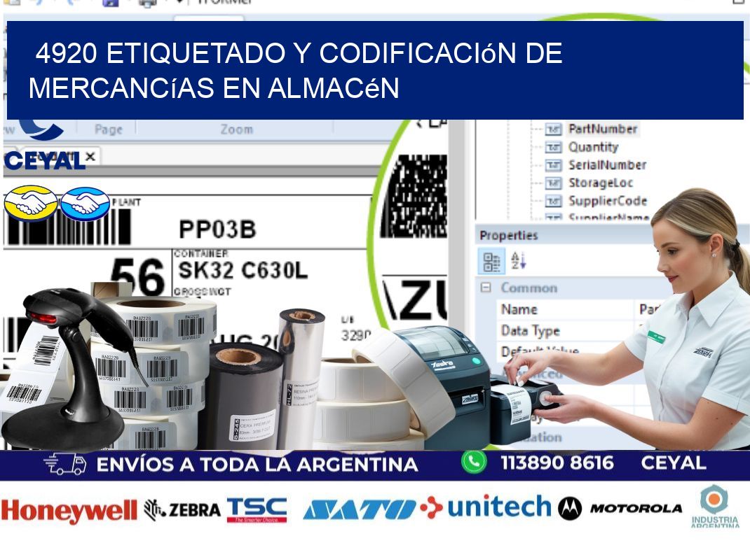 4920 Etiquetado y codificación de mercancías en almacén